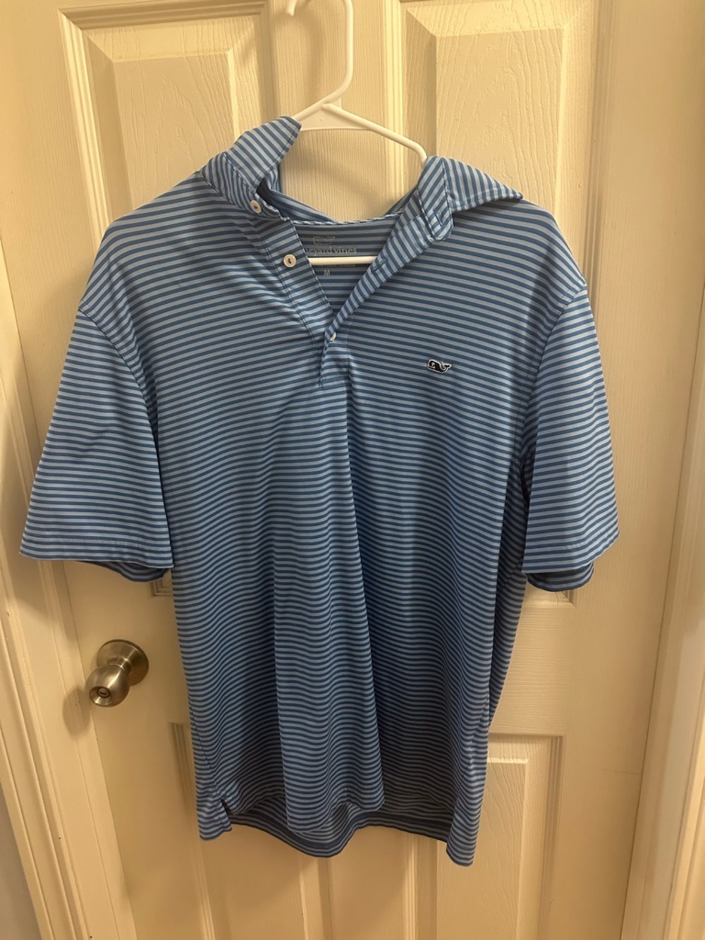 Vineyard Vines Light Blue & White Striped Polo